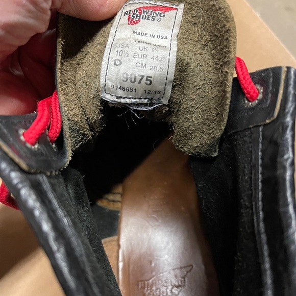 RED WING Boots Heritage Lace-Up Harness Leather Black Mens US 10.5 UK 9.5/44 USA